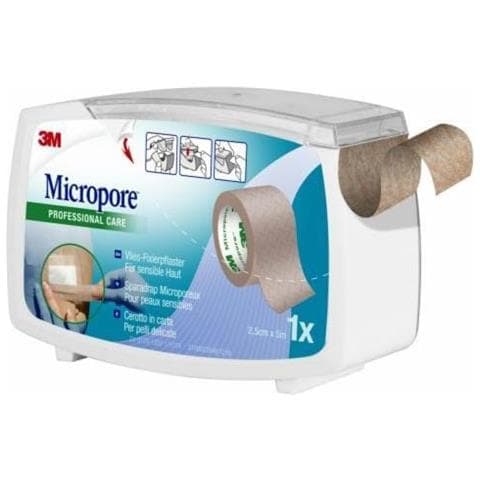 Cerotto in Carta Micropore Surgical Tape Tan M5X25MM Dispenser - Foto 1