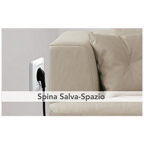 62078 Multipresa 7 posti polivalenti (schuko + 10/16A) con interruttore - cavo 1,5 m bianco - Foto 3