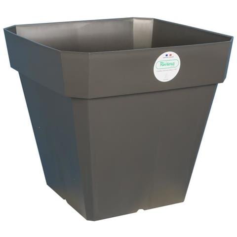 Pot De Fleurs Carr Soleilla En Plastique - 49 X 49 X H 45 Cm - 65 L - Gris Paillet - Foto 1