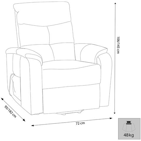 Poltrona Elettrica Marrone Per Interno Salotto Sala Da Pranzo Camera Per Anziani - Foto 2