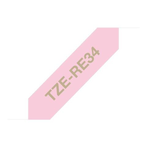 TZE-RE34 nastro per etichettatrice Oro su rosa - Foto 3