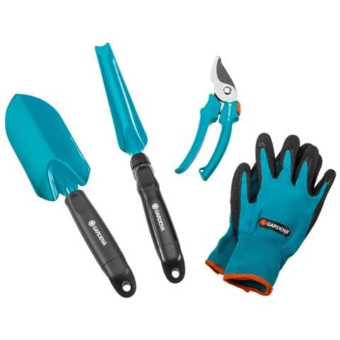 Equipaggiamento di Base : Kit per giardino da 4 pezzi, forbici universali, trapiantatore stabile, estirpatore, guanti da giardino (896530) - Foto 1
