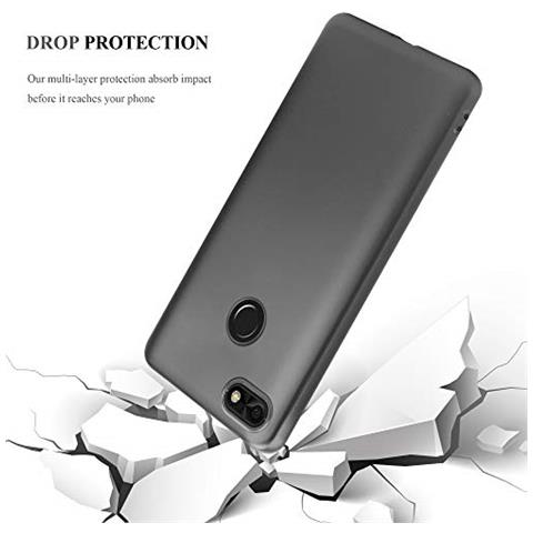 Custodia Compatibile Con Huawei Y6 Pro 2017 In Grigio Metallico - Coperchio Protettivo In Silicone Tpu Flessibile - Foto 2