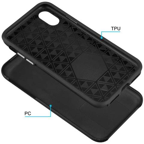 Custodia Compatibile Con Apple Iphone X / Xs In Nero Dalia - Outdoor Coperchio Protettivo Ibrido Con Superficie Antiscivolo Extra Grip Con Design A Triangolo In Silicone E Plastica - Foto 10