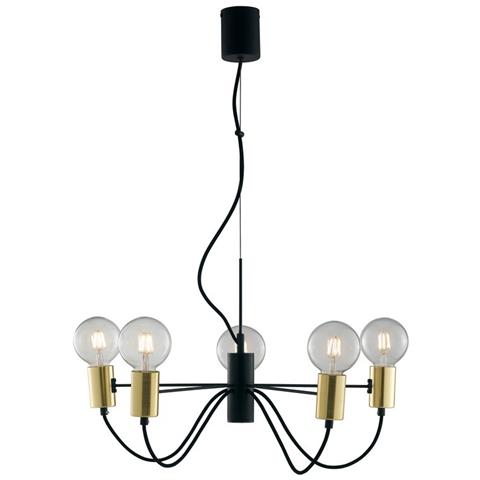 Lampadario Axon Nera / oro 5xe27 60x34cm - Foto 2