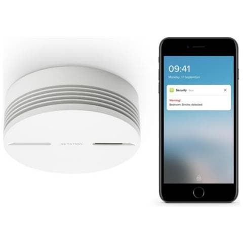 Netatmo Nsa-de Rilevatore Di Fumo Intelligente Rilevatore Di Riflesso Fotoelettrico Interconnesso Collegamenti Wireless - Foto 3