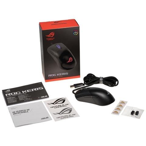 Mouse Wireless ROG Keris Ottico 7 Tasti 16000 DPI Colore Nero - Foto 5