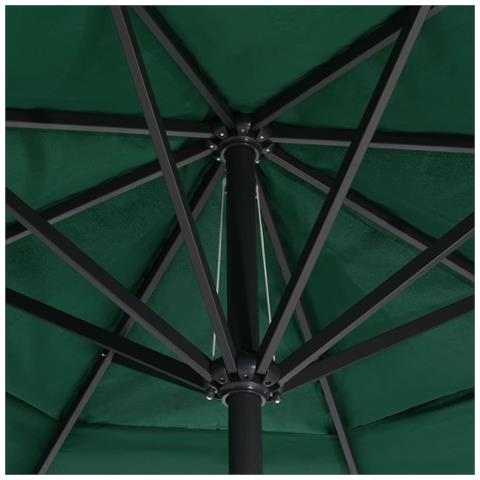 Ombrellone da Esterni con Palo in Alluminio 600 cm Verde - Foto 6