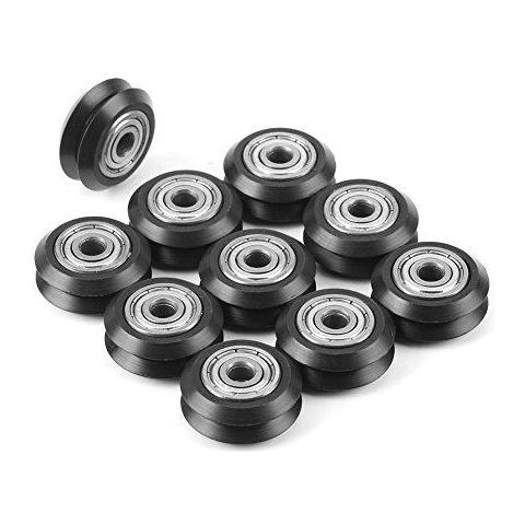 10 Stampanti V-slot Pz Modelli 3d Pulley V Slot Pom Plastica Pulley Modelli V Groove Cuscinetti A Sfera Della Puleggia Passiva Rotonda Ruote A Rulli Nero - Foto 1