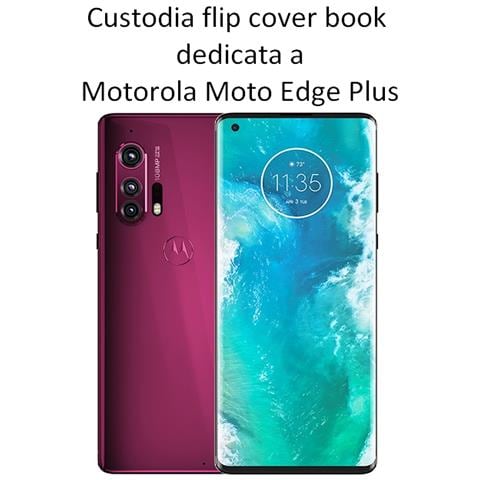 Maxy Custodia Book Orizzontale Silicone Case Per Motorola Moto Edge+ Plus Black - Foto 2