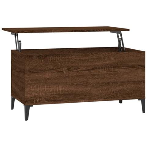 Tavolino Salotto Rovere Marrone 90x44,5x45 Cm Legno Multistrato - Foto 1