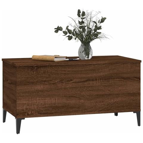 Tavolino Salotto Rovere Marrone 90x44,5x45 Cm Legno Multistrato - Foto 9
