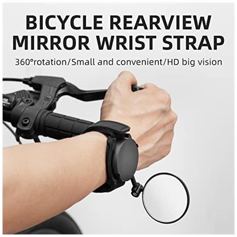 Specchietto Da Polso Per Bici Orientabile A 360° Black - Foto 2