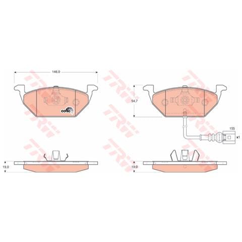 Pattini Freno Audi A3/vw Golf V -seat Leon (05-> Gdb1658 - Foto 1