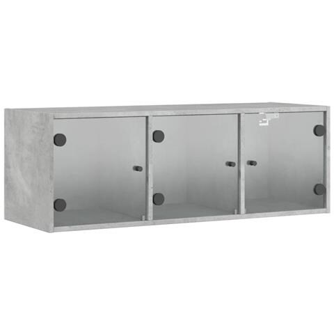 Mobile A Muro Con Ante In Vetro Grigio Cemento 102x37x35 Cm - Foto 2