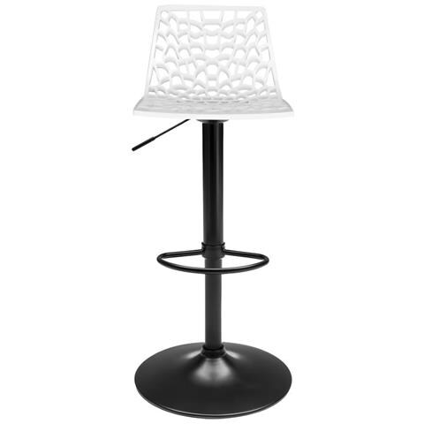 Sgabello Da Bar Clark - Polipropilene - Bianco - Base Nera - Foto 1