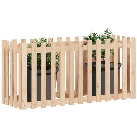 Fioriera Rialzata Giardino A Recinzione 150x50x70cm Legno Pino - Foto 2