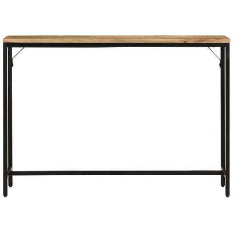 Tavolo Consolle 110x30x75cm Legno Massello Mango Grezzo E Ferro - Foto 2