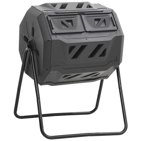 Compostiera da Giardino Nera 73x64x95 cm da 160 L - Foto 1