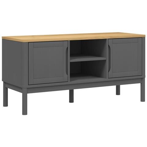 Mobile Tv Floro Grigio 114x43x55 Cm In Legno Di Pino - Foto 2