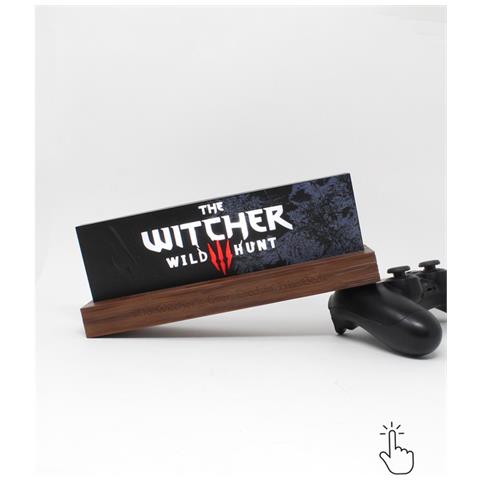 Luce Notturna Neon Wireless The Witcher Wild Hunt Ricaricabile, Bianco / Nero - Foto 2