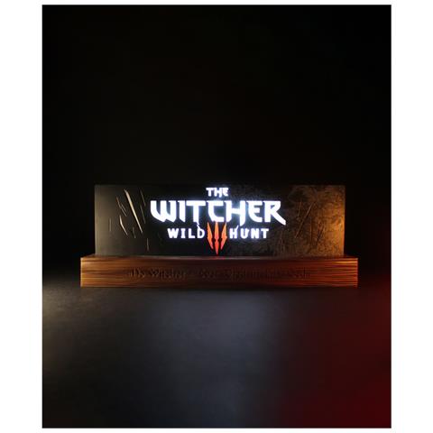 Luce Notturna Neon Wireless The Witcher Wild Hunt Ricaricabile, Bianco / Nero - Foto 3