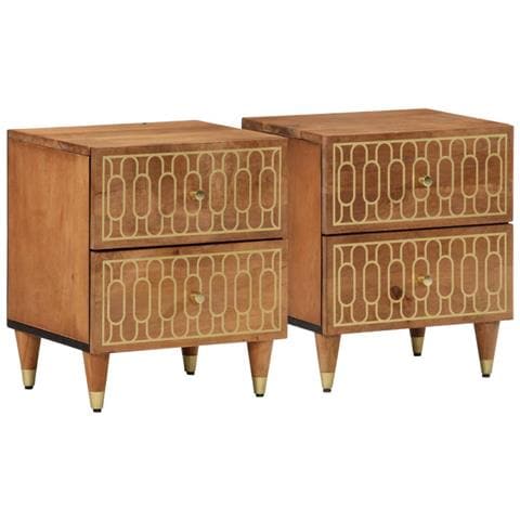 Comodini 2pz 40x33x46 Cm In Legno Massello Di Mango - Foto 1
