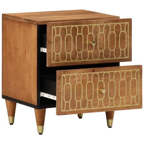 Comodini 2pz 40x33x46 Cm In Legno Massello Di Mango - Foto 3