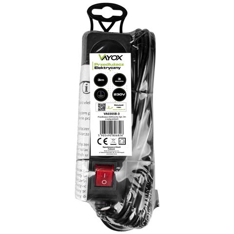 Cavo Di Prolunga 3mb 3gn+0+interruttore 3x1,0mm 10a Ip20 (lb0081b-3) Va0305b-3 Nero - Foto 2