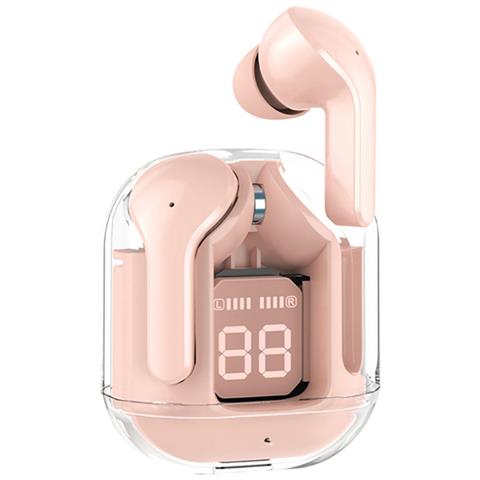Auricolari Senza Fili Bluetooth Tws Crystal 5.3 Con Display A Led, Rosa - Foto 1