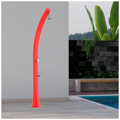 Rio Ss0935 Red Doccia Solare In Polietilene Altezza 226 Cm Serbatoio 25 L Lavapiedi Rosso - Foto 1