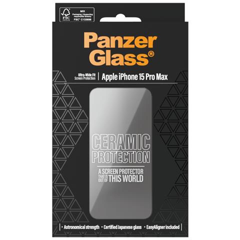 PG Scrn Ceramic iPhone 15 Pro Max UWF WA Pellicola proteggischermo trasparente Apple 1 pz - Foto 2