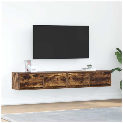 Mobili TV 2 pz Rovere Fumo 80x31x25,5 cm Legno Multistrato - Foto 1