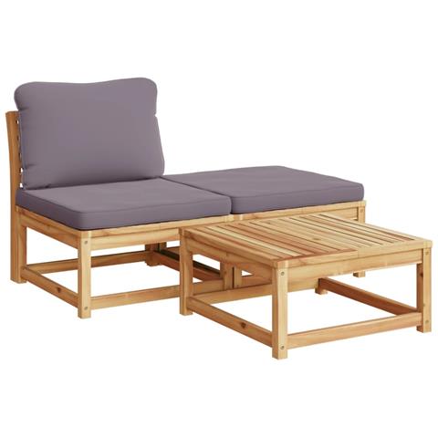 Set Salotto Da Giardino 5 Pz Con Cuscini Legno Massello Acacia - Foto 3