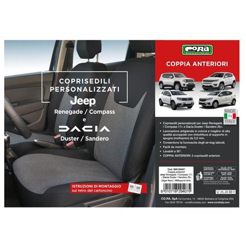 Coprisedili Anteriori Personalizzati Jeep Renegade 14>/compass 17>, Dacia Duster 10>/sandero 20>/jogger 21> Tess. Millepunti Antracite - Foto 3