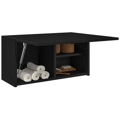 Mobile Da Bagno A Parete Nero 60x25x30 Cm In Legno Multistrato - Foto 1