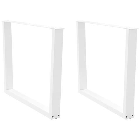 Gambe Per Tavolo Pranzo A V 2 Pz Bianco 100x(72-73,3)cm Acciaio - Foto 1