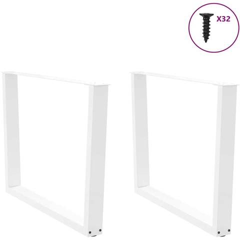 Gambe Per Tavolo Pranzo A V 2 Pz Bianco 100x(72-73,3)cm Acciaio - Foto 3