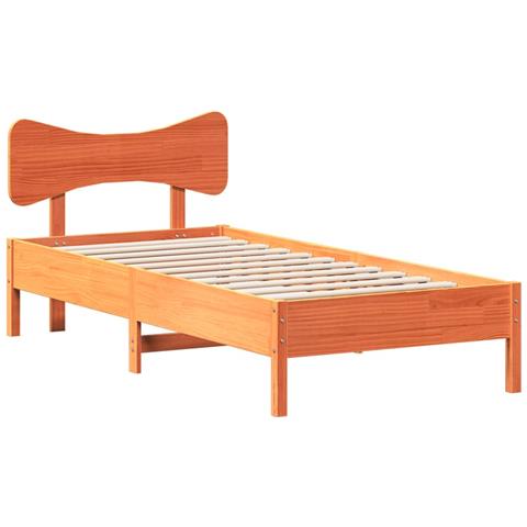 Giroletto Senza Materasso Marrone Cera 90x200 Cm Massello Pino - Foto 2