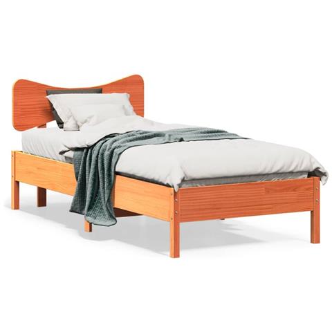 Giroletto Senza Materasso Marrone Cera 90x200 Cm Massello Pino - Foto 1