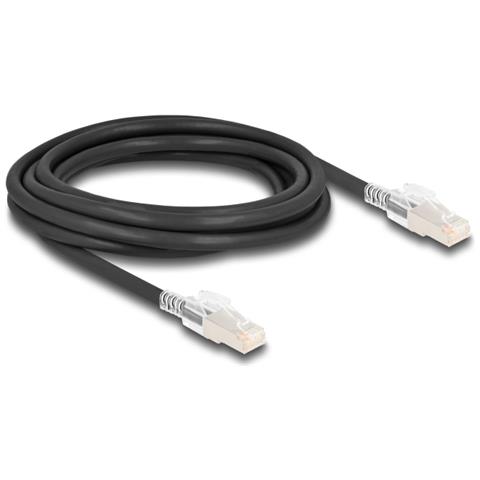 Cavo di rete RJ45 Cat. 6A S /FTP con clip di sicurezza 3 m nero - Foto 2