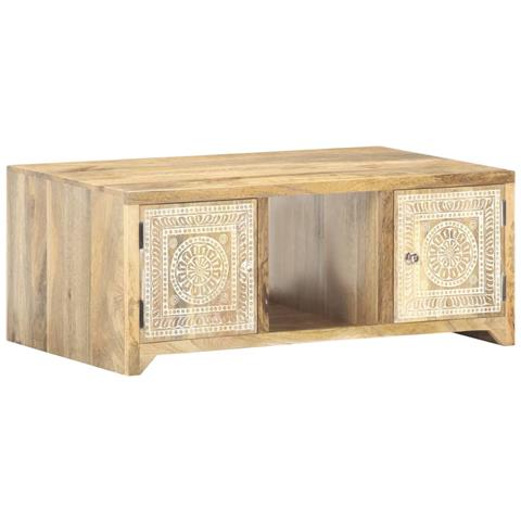 Lusso Casadino -  Tavolino Da Salotto 90x50x35 Cm In Legno Massello Di Mango - Foto 2