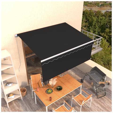 Tenda Sole Retrattile Manuale Con Parasole 3,5x2,5 M Antracite - Foto 7