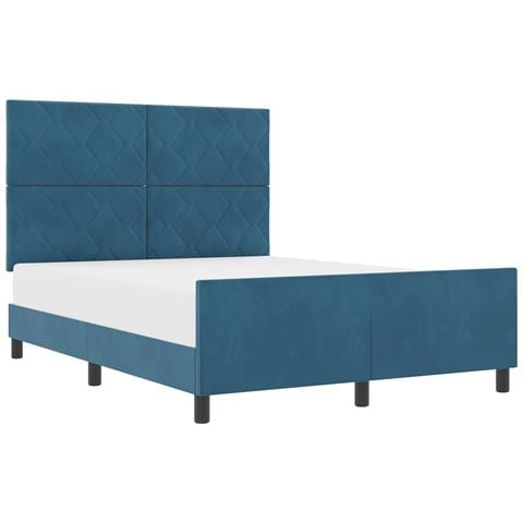 Rete letto  Blu scuro 140x190 cm Velluto - Foto 1