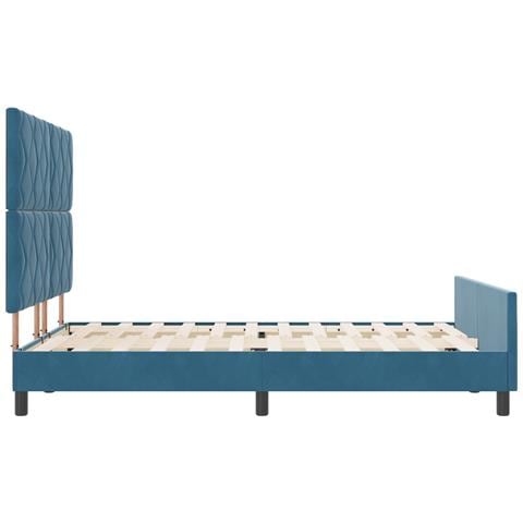 Rete letto  Blu scuro 140x190 cm Velluto - Foto 9