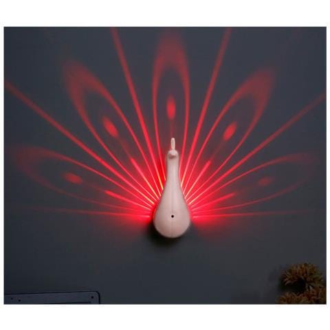 Lampada D'atmosfera A Forma Di Pavone Arcobaleno: Proiezione E Controllo Touch Pink - Foto 6