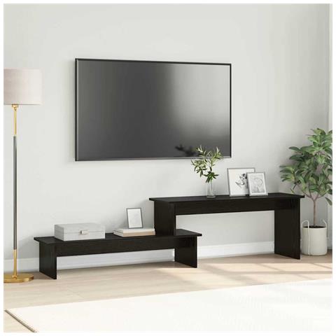 Mobile TV Rovere nero 180 x 30 x 43 cm Legno multistrato - Foto 2