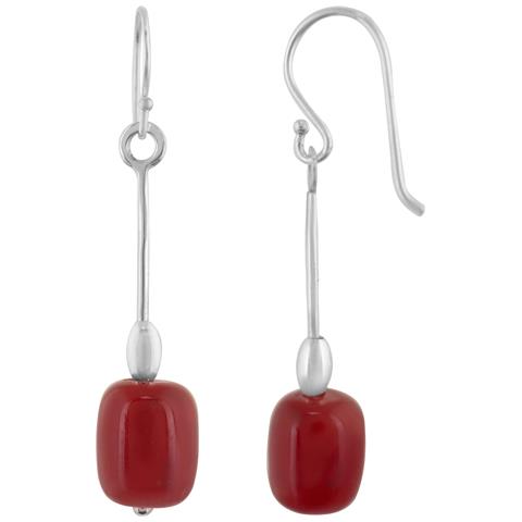 Orecchino ""box"" In Argento Sterling, Pietra Semipreziosa Agatha - Foto 1