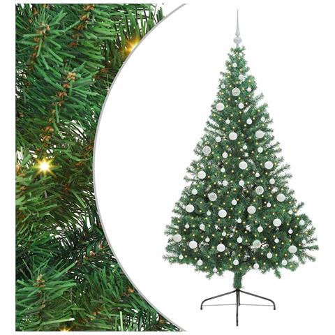 Albero di Natale artificiale con luci integrate Verde 210 cm - Foto 1