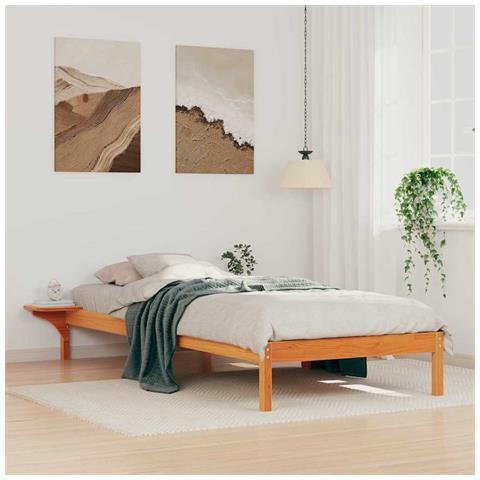 Letto con Tavolini Laterali Marrone cerato 80 x 210 cm - Foto 2